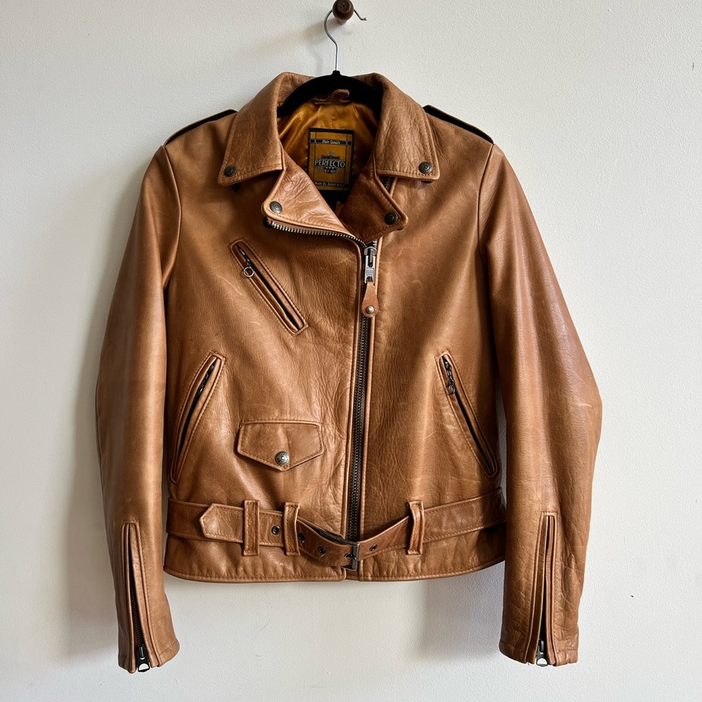 COPY - Schott NYC Leather “perfecto” jacket, Size S, warm caramel color